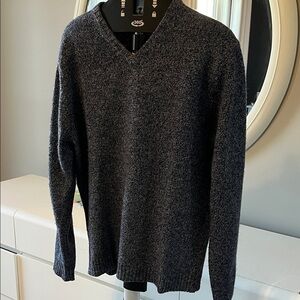 Men's Heather Blue V-Neck Sweater